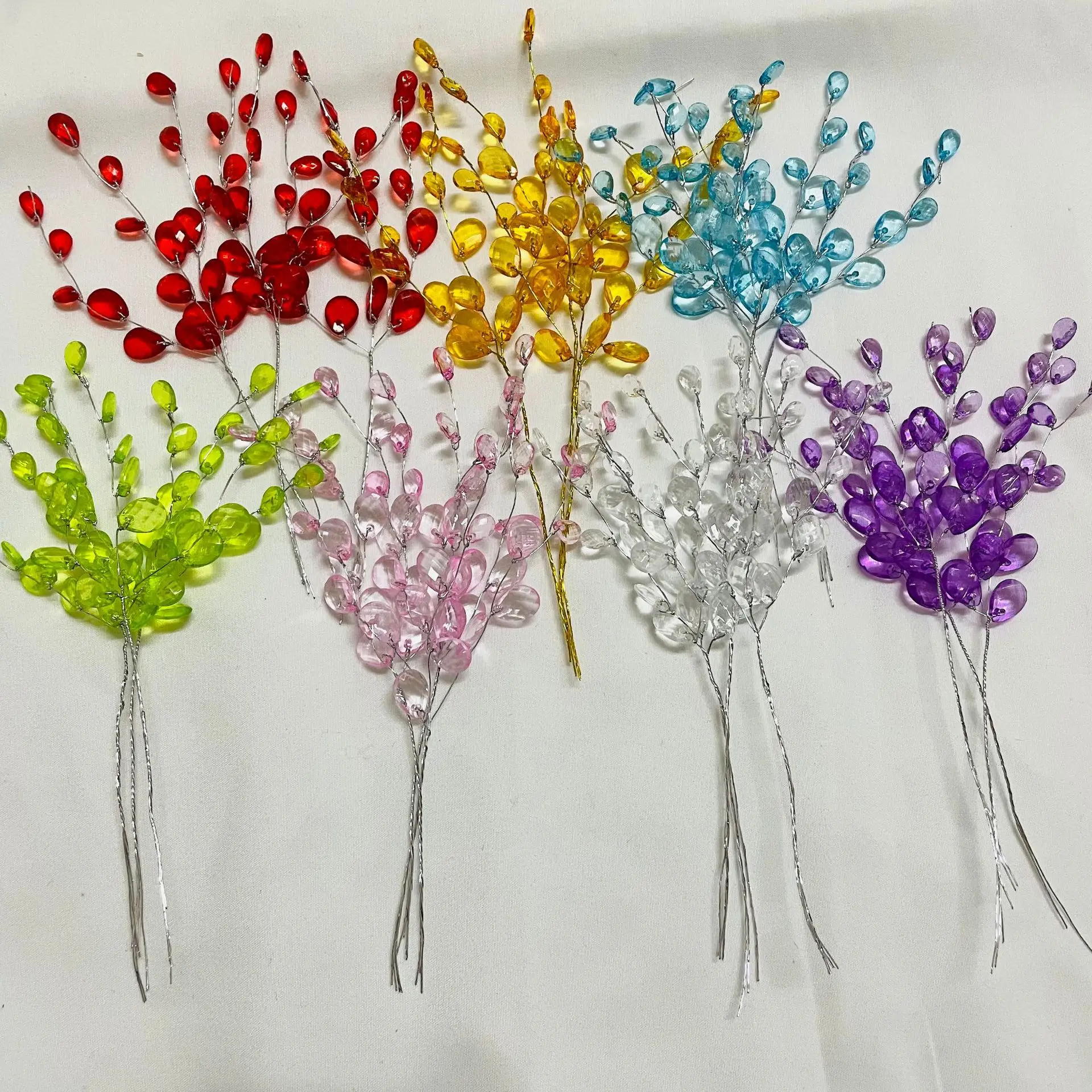 Christmas Wreath Fake - 50Pcs 3-Forks Acrylic Strip Water Drop