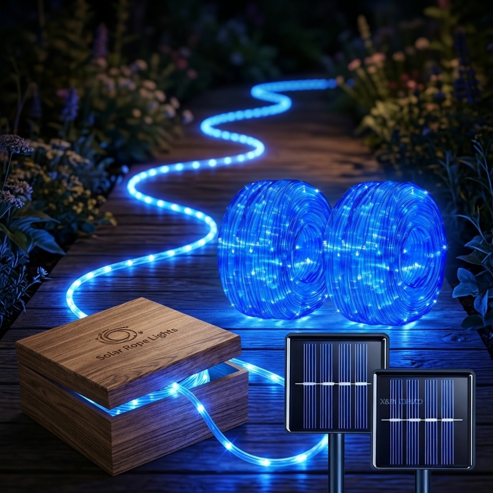 Christmas Lights Outdoor - Outdoor Solar LED String Lights, Flexible