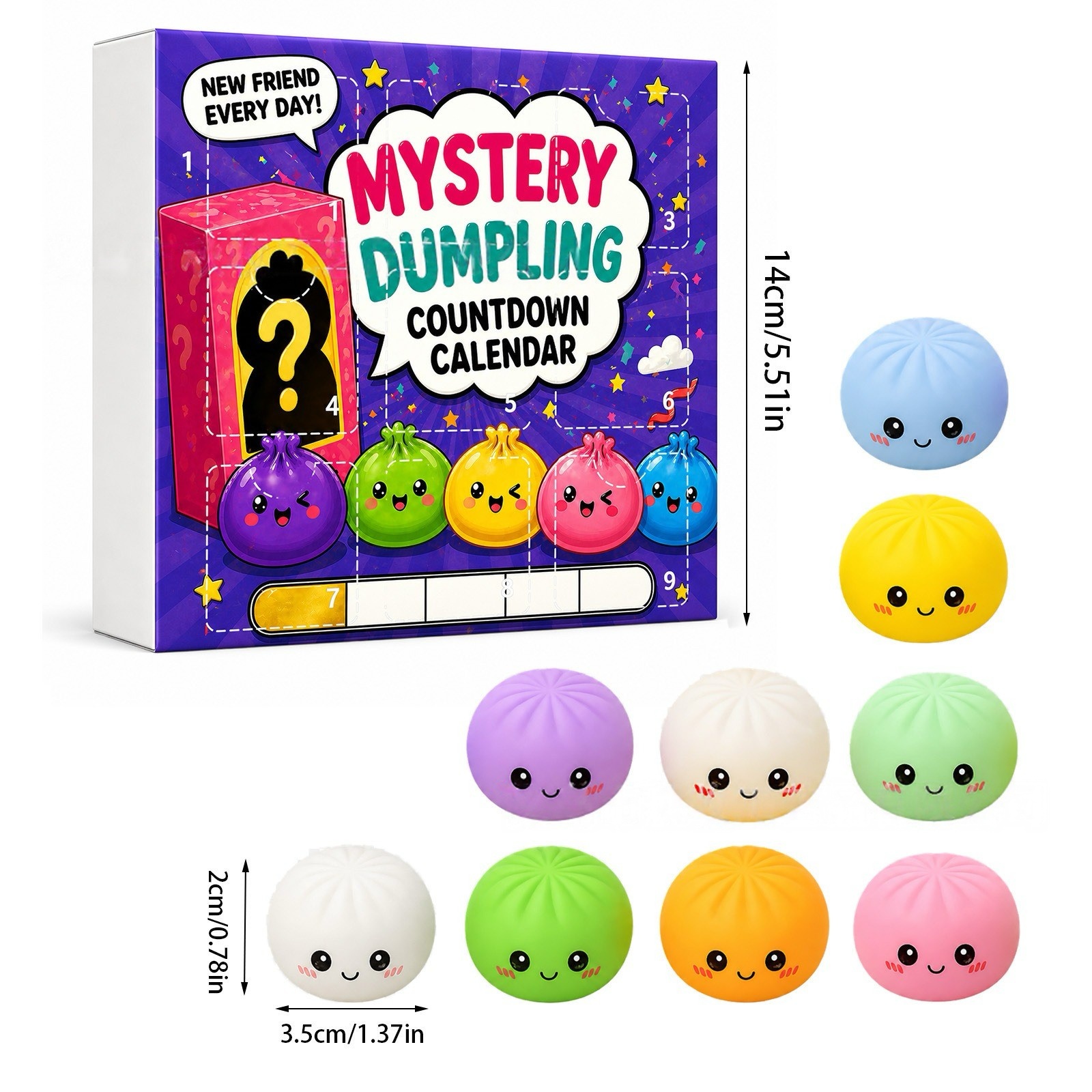 Advent Calendar Gift - Kawaii Squishy Dumpling Advent Calendar Blind