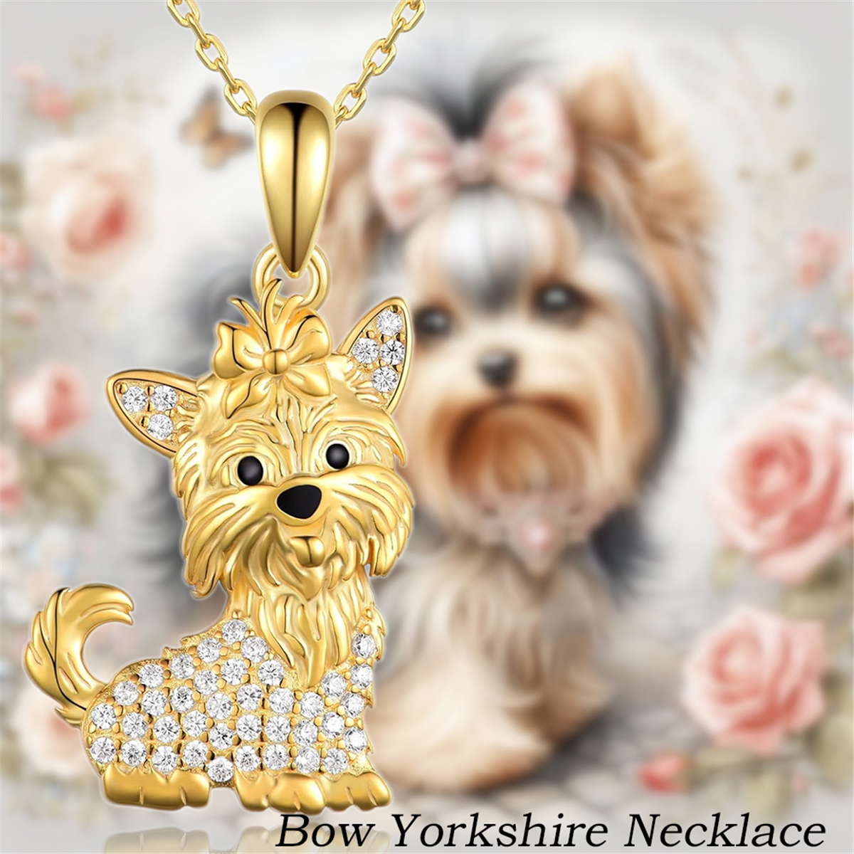 1Pc Cute Golden Bow Yorkshire  - Ribbon Bow Gift ulasan dan harga