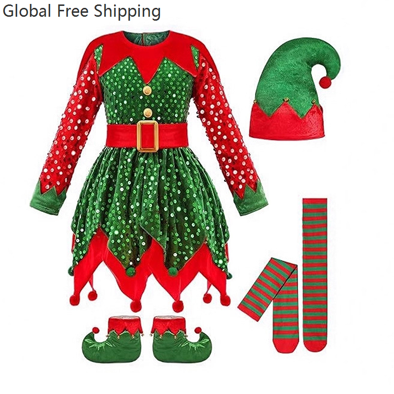 Girls Christmas Costume Set Sa - Elf Costume Christmas ulasan dan harga