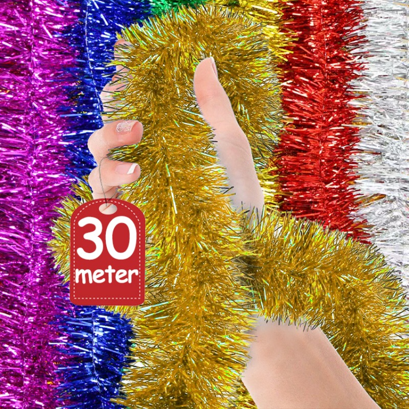 1.5/30M Long Bold Thicked Stri - Tinsel Garland Decoration ulasan dan harga