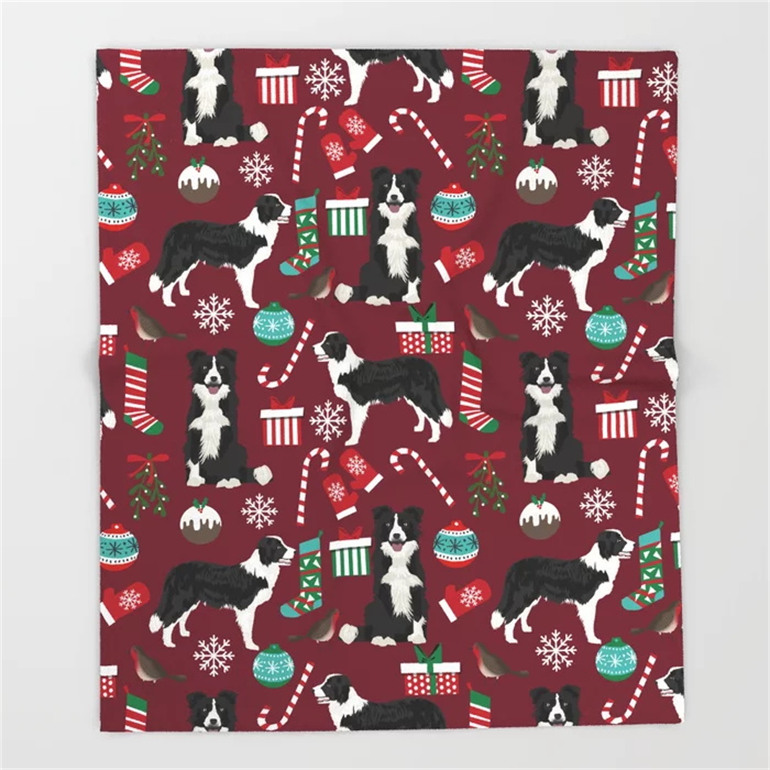Border Collie Christmas Stocki - Christmas Throw Blanket ulasan dan harga