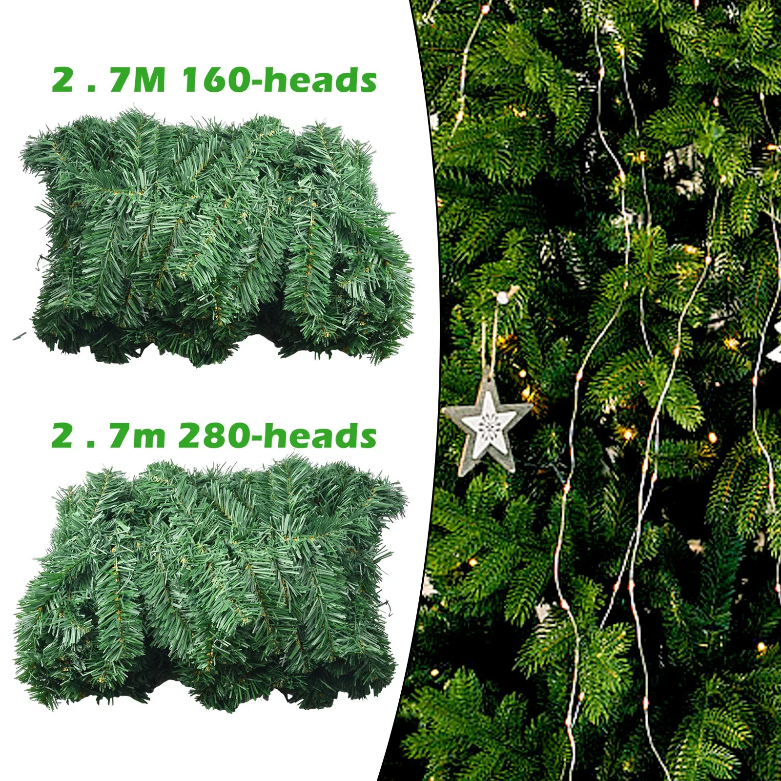 2.7M Artificial Green Christma - Christmas Wreath Fake ulasan dan harga