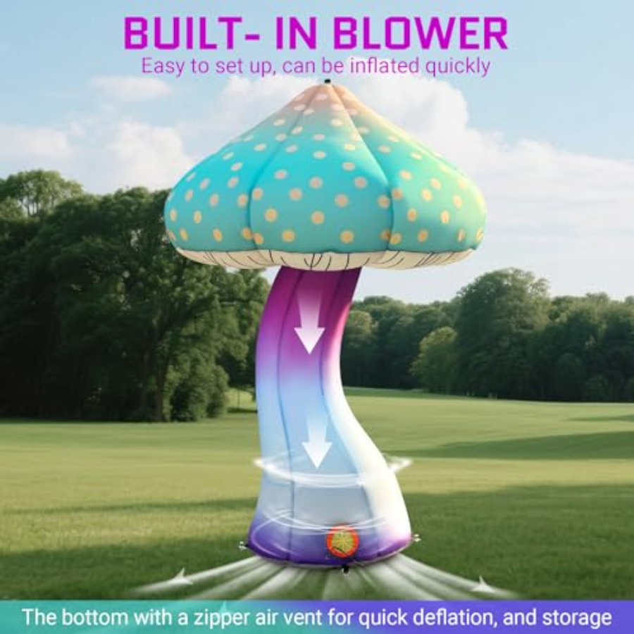 8Feet Giant Inflatable Mushroo - Christmas Lights Outdoor ulasan dan harga