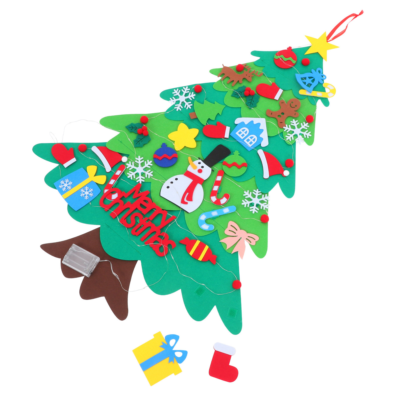 1Set Felt Christmas Tree Wall  - Christmas Stocking Hanging ulasan dan harga