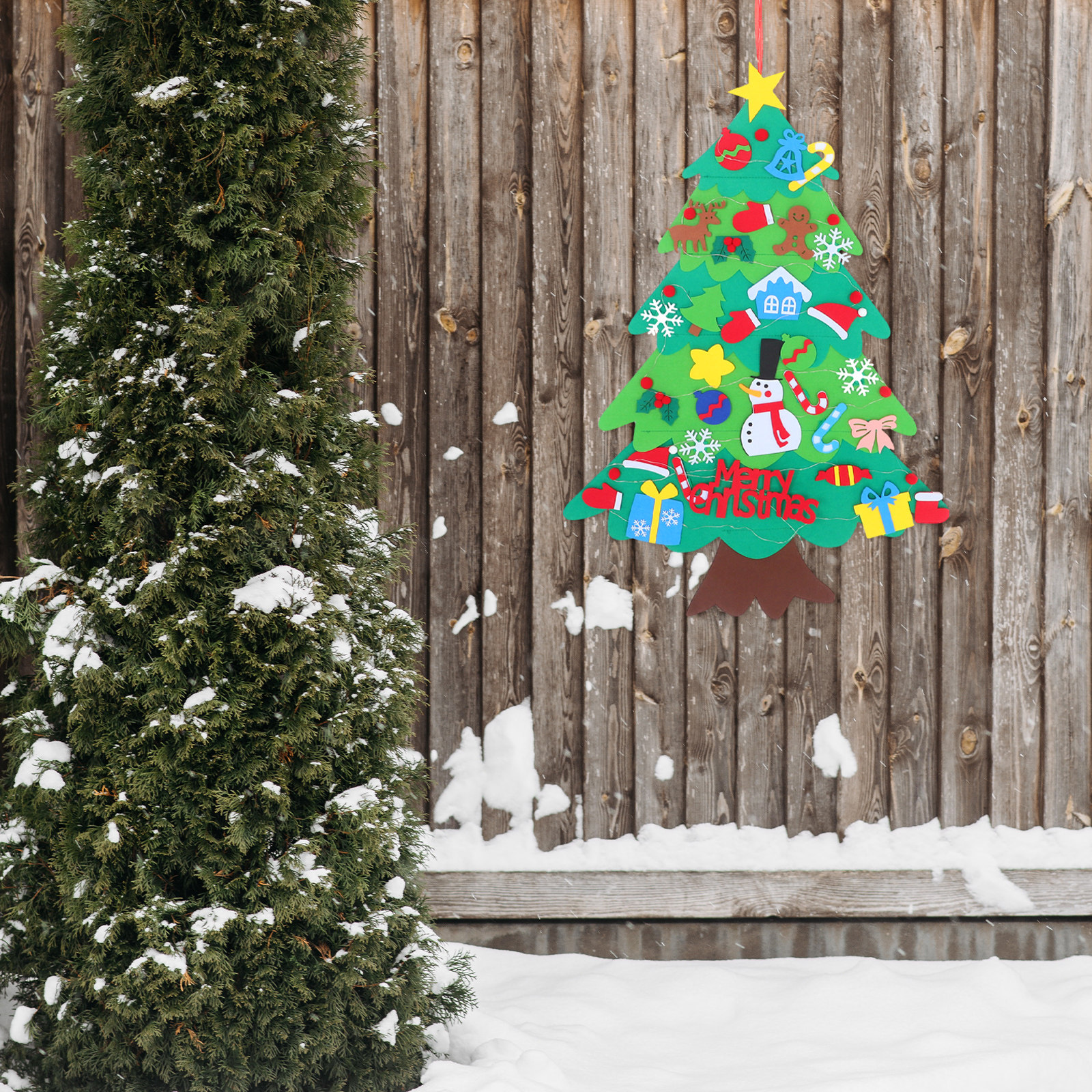 1Set Felt Christmas Tree Wall  - Christmas Stocking Hanging ulasan dan harga