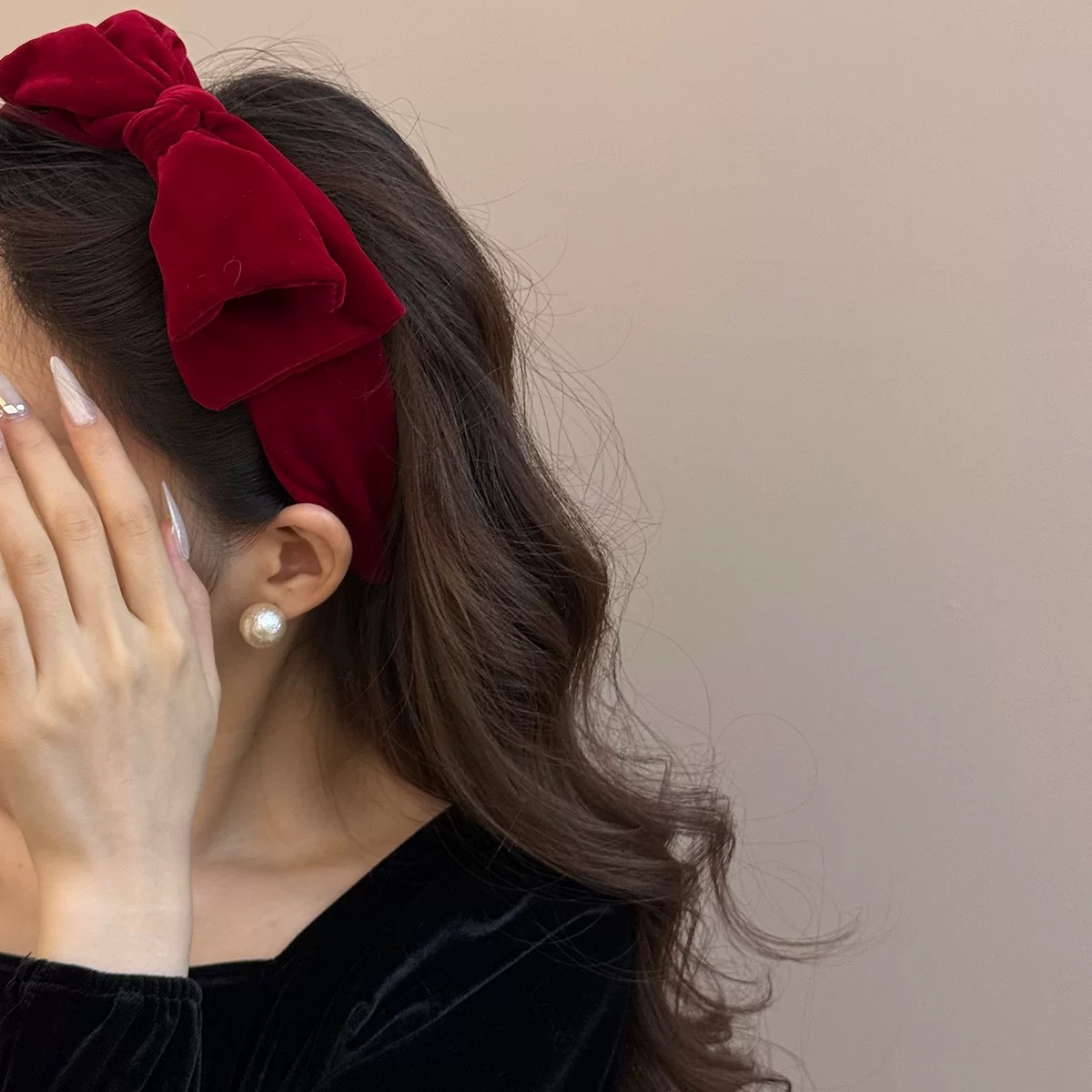 AWAYTR 1pc Large Velvet Bow Ha - Ribbon Bow Gift ulasan dan harga