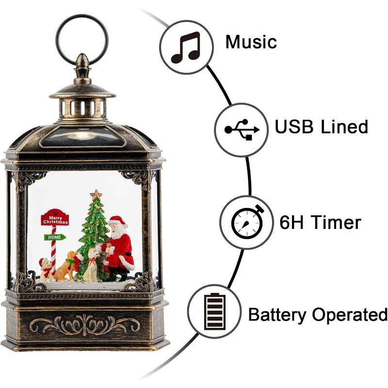 Christmas Snow Globe Lantern w - Snow Globe Musical ulasan dan harga