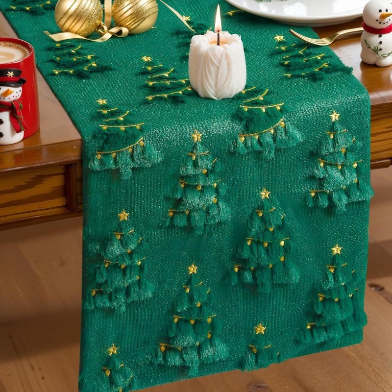 Green Christmas Table Runner w - Christmas Table Runner ulasan dan harga
