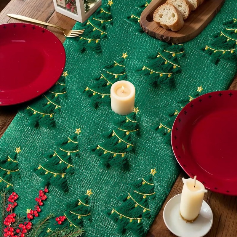 Green Christmas Table Runner w - Christmas Table Runner ulasan dan harga