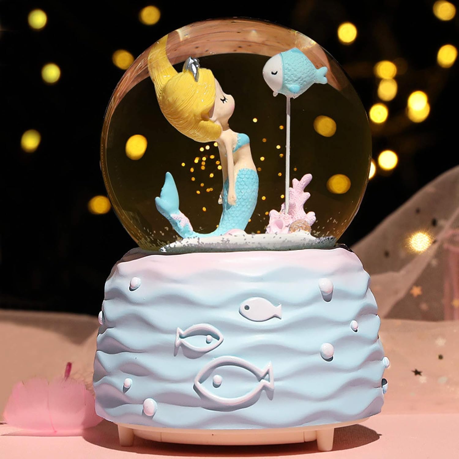 Mermaid Snow Globe Music Box w - Snow Globe Musical ulasan dan harga