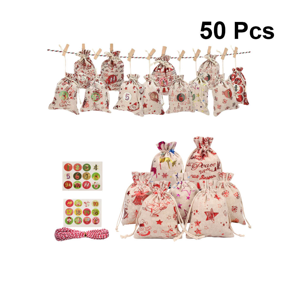 50 pcs Advent Calendar Bags Ch - Advent Calendar Gift ulasan dan harga