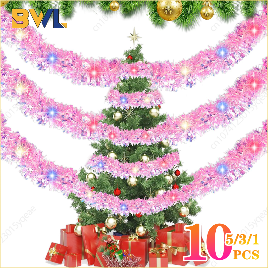 1-10PCS Pink Tinsel Garland Sh - Tinsel Garland Decoration ulasan dan harga
