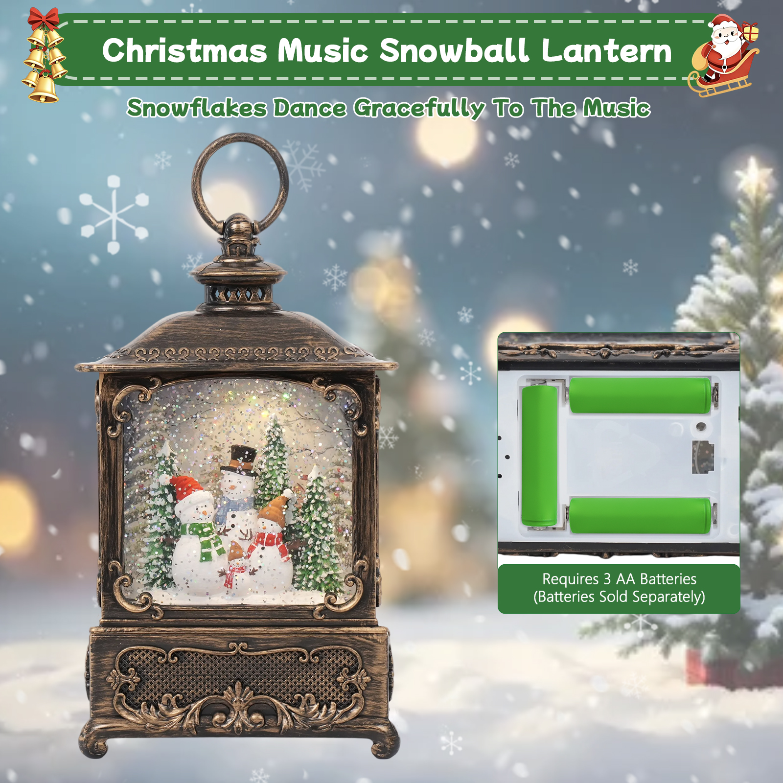 Music Snow Globe Lantern with  - Snow Globe Musical ulasan dan harga