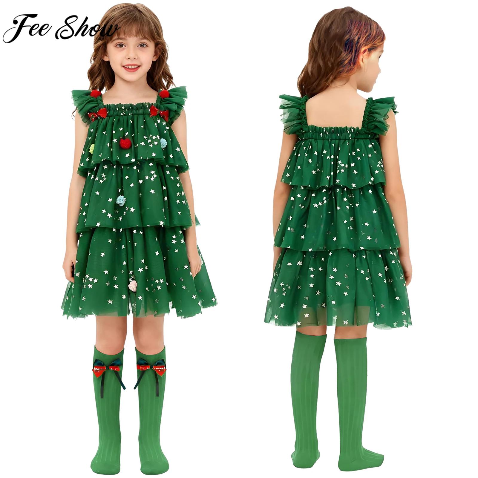 Toddler Girls Christmas Tree E - Elf Costume Christmas ulasan dan harga
