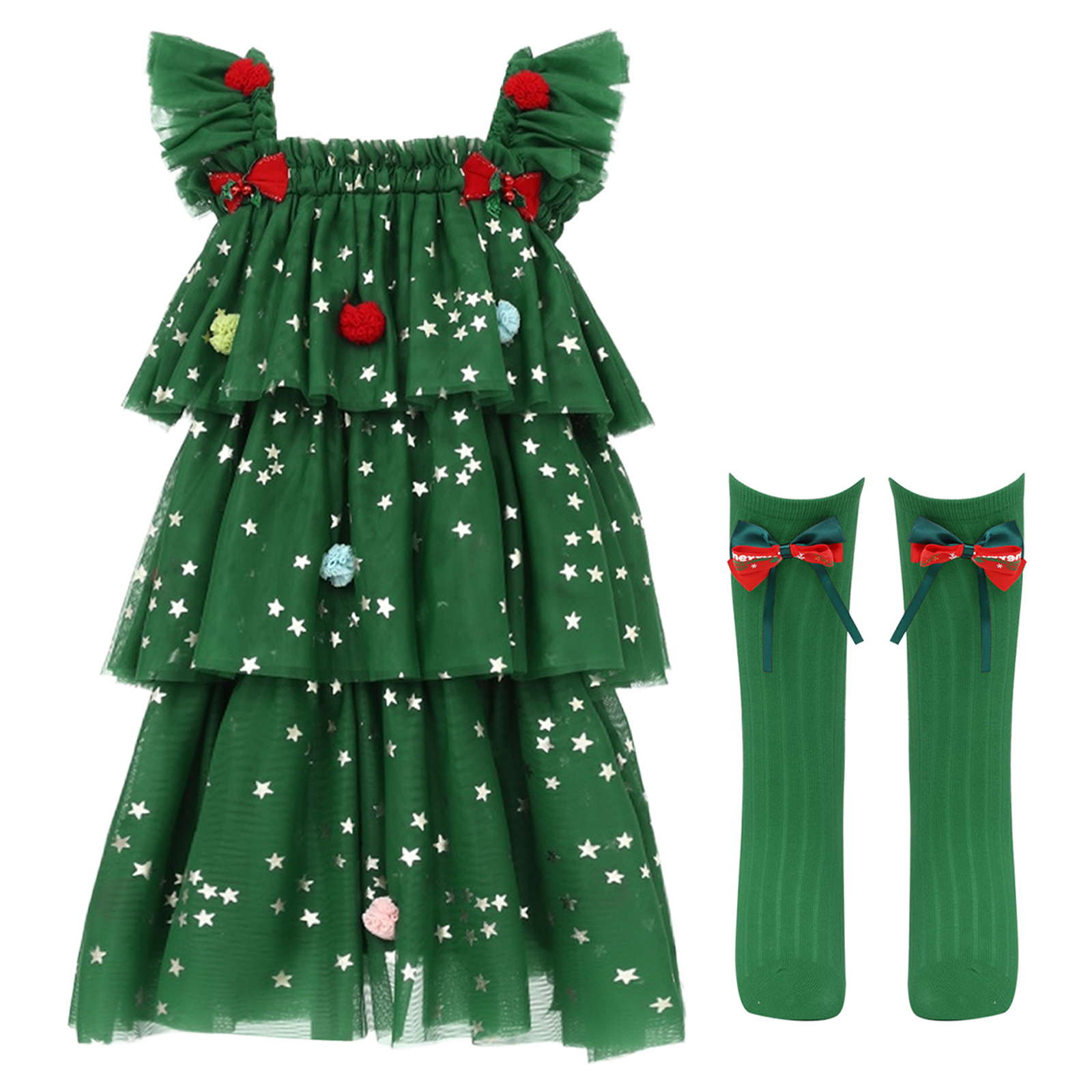 Toddler Girls Christmas Tree E - Elf Costume Christmas ulasan dan harga