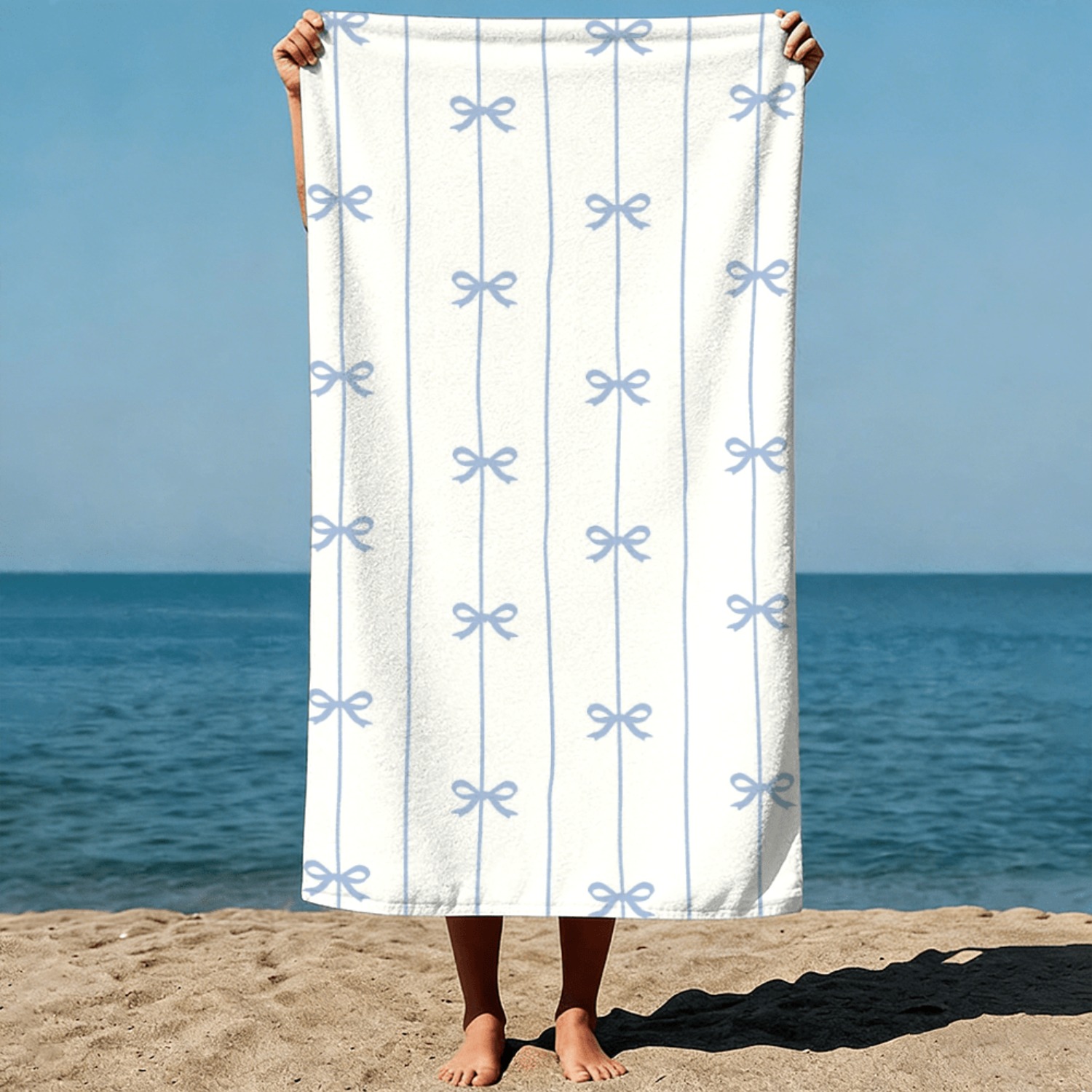 1pc Summer Beach Towel Blue Ri - Ribbon Bow Gift ulasan dan harga