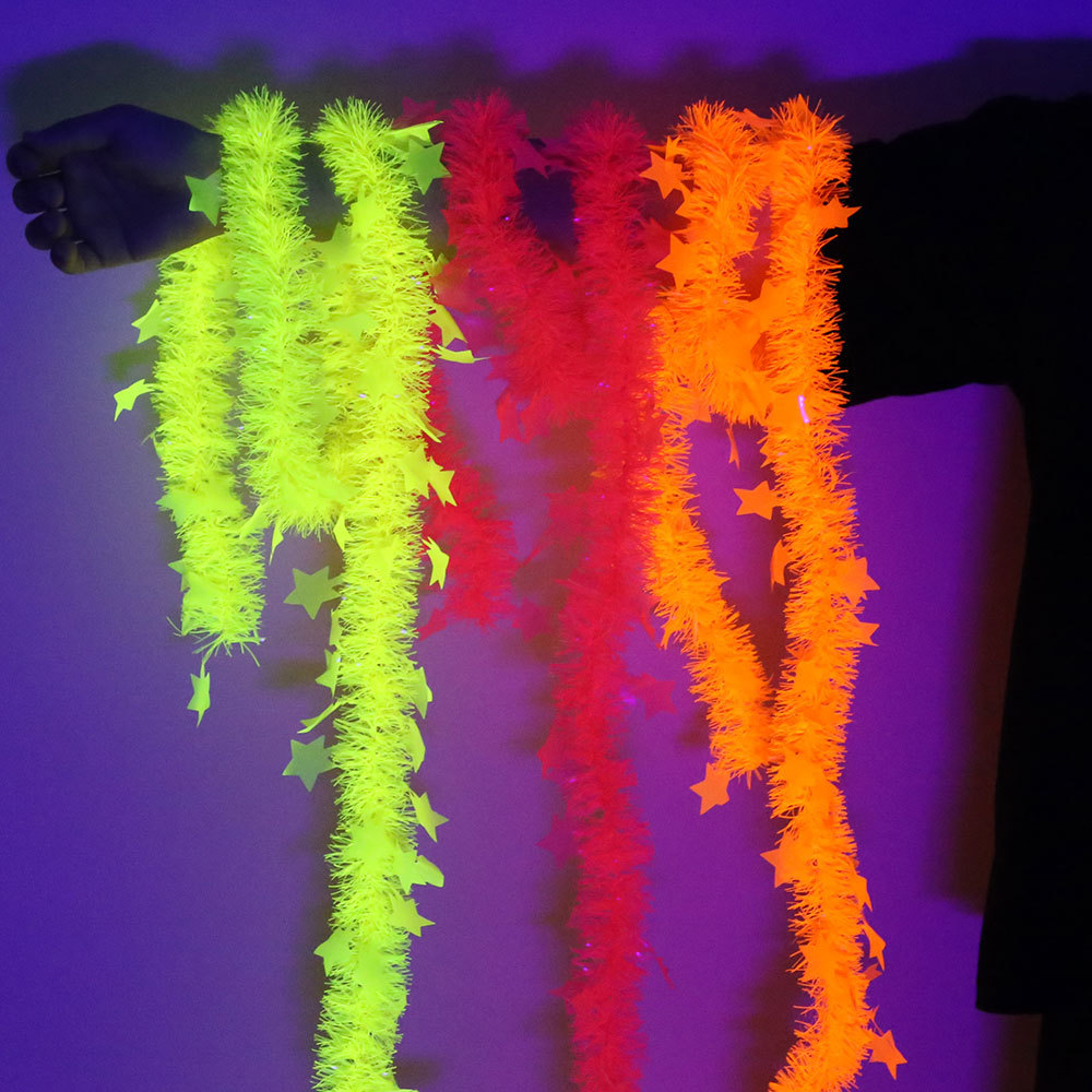 Birthday Theme Fluorescent Mac - Tinsel Garland Decoration ulasan dan harga