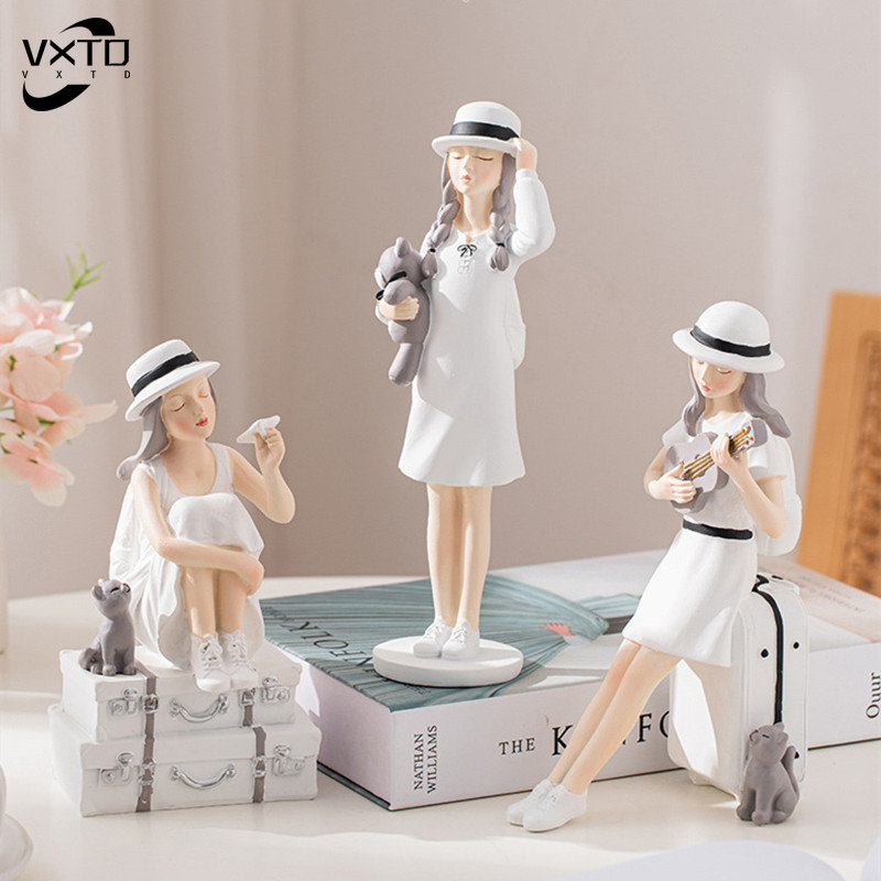 Creative Nordic Cute Girl Resi - Nutcracker Figurine ulasan dan harga