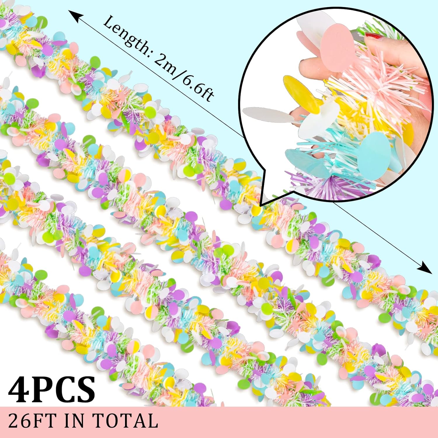 4pc Easter Tinsel Garlands Col - Tinsel Garland Decoration ulasan dan harga